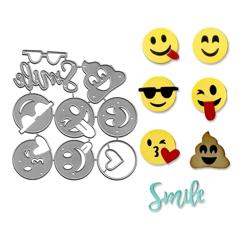 2024 New Arrival Smiling Face Expression Decration Metal Cutting Dies for Scrapbook Knife Mould Blade Punch Stencil Card Making