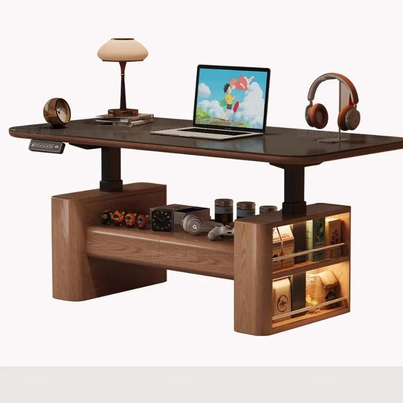 

Электрический подъемный обеденный стол из массива дерева, два в одном, премиум-класса, создающий атмосферу роскоши.