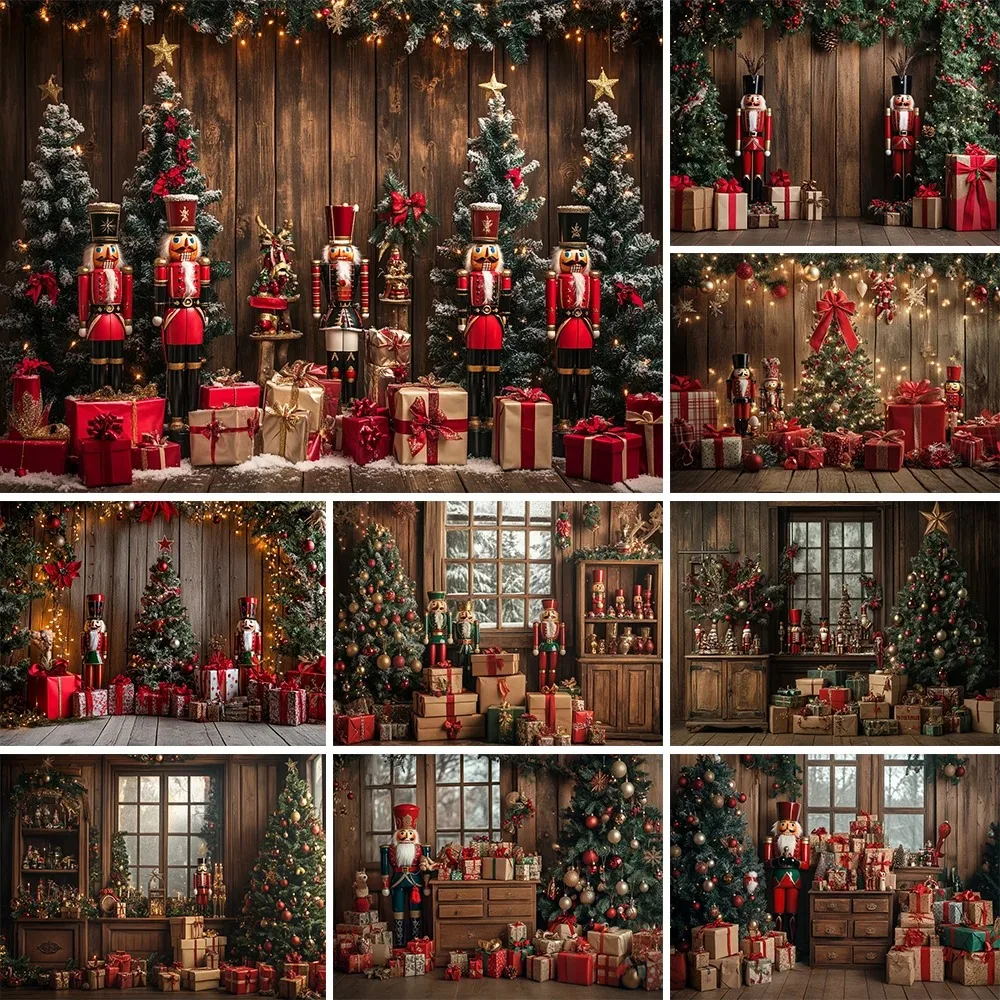 Christmas Nutcracker Kitchen Cabinet Theme Banner Background, Children's Adult Birthday Party Decoration Photography Background