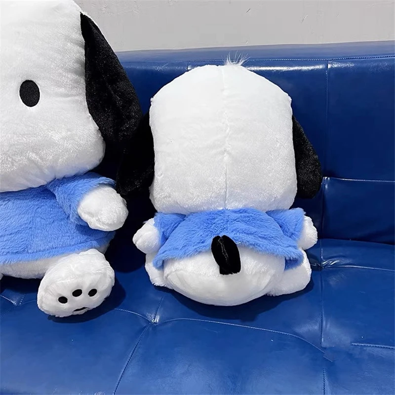 Large Size Sanrio Pochacco Cartoon Stuffed Doll Pillow Anime Kawaii Soft Plush Toy Sofa Cushion Plushie Christmas Gift For Girls