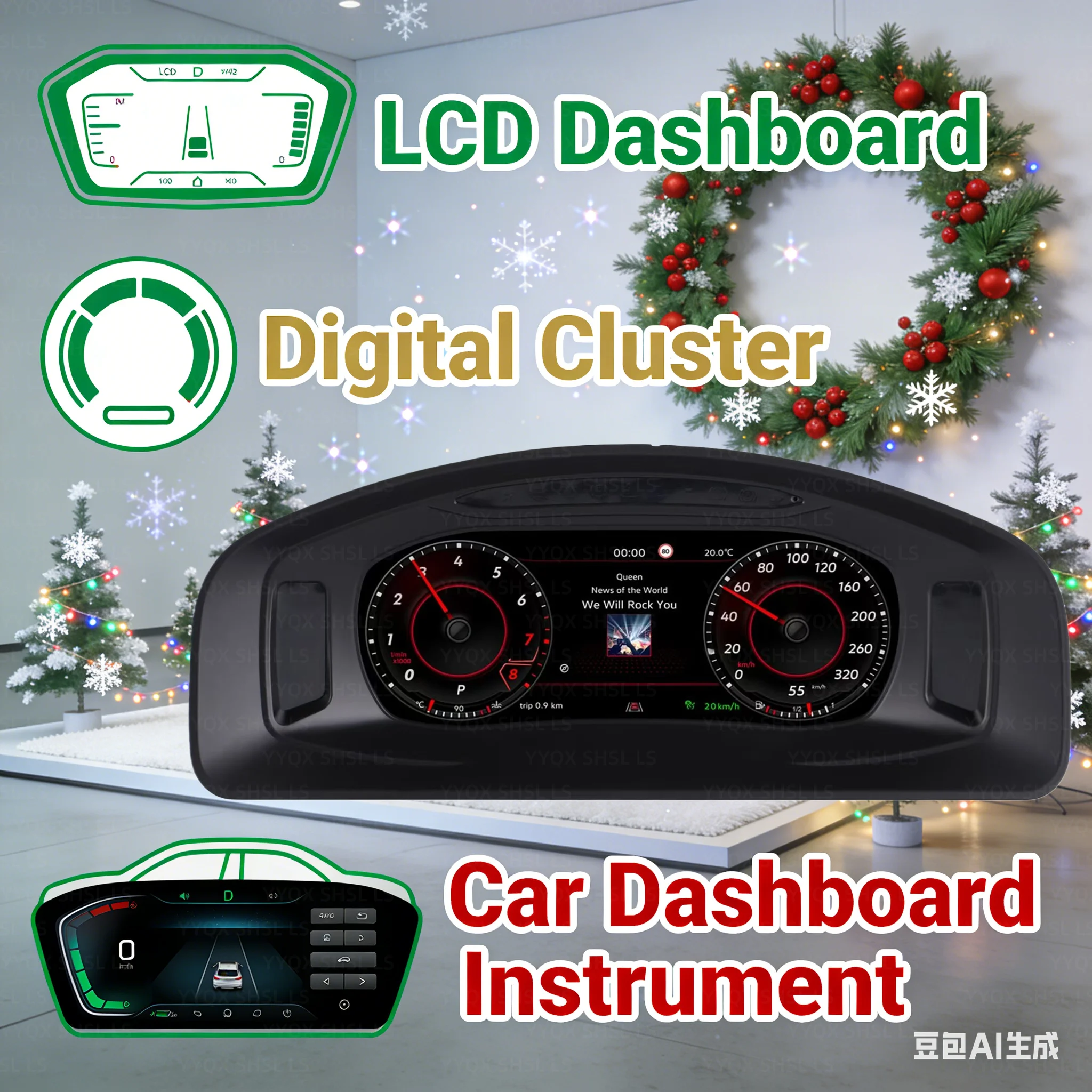 Qualcomm Digital Cluster Odometer Screen For Volkswagen Multivan T5 2012-2019 LCD Car Dashboard Instrument Round Panel