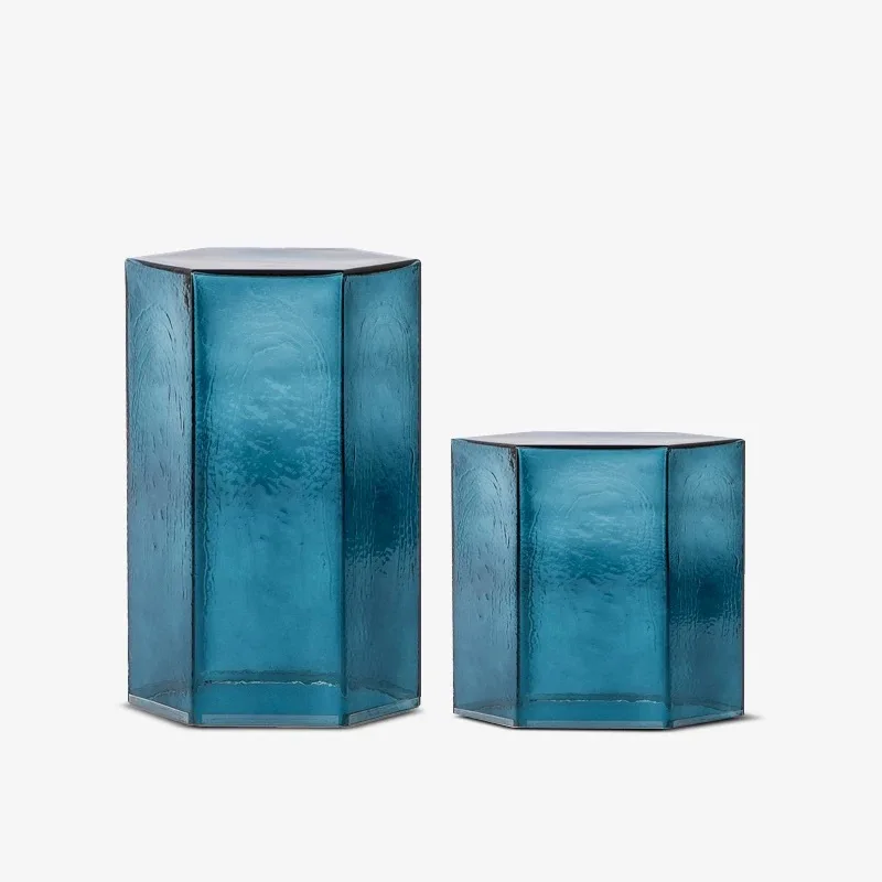 

Italian glass coffee table Nordic light luxury edge table modern high-end artistic design transparent edge table