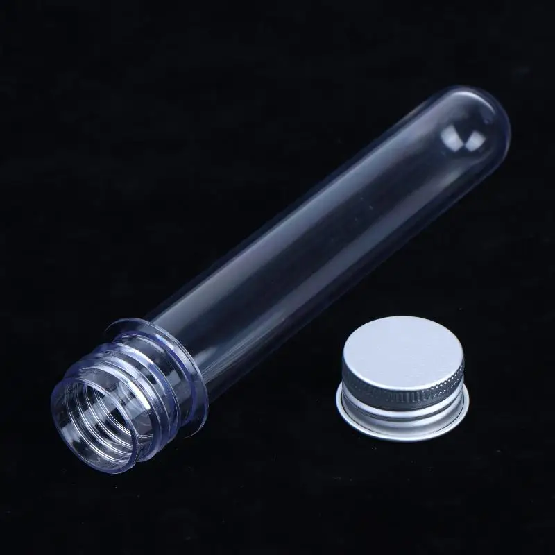 1 Stück transparente, zylindrische, nachfüllbare Plastikflasche, 50 ml, PET-Reagenzglasflasche für Masken, Süßigkeiten, Datenkabel, Maskierpapier – Detail 3