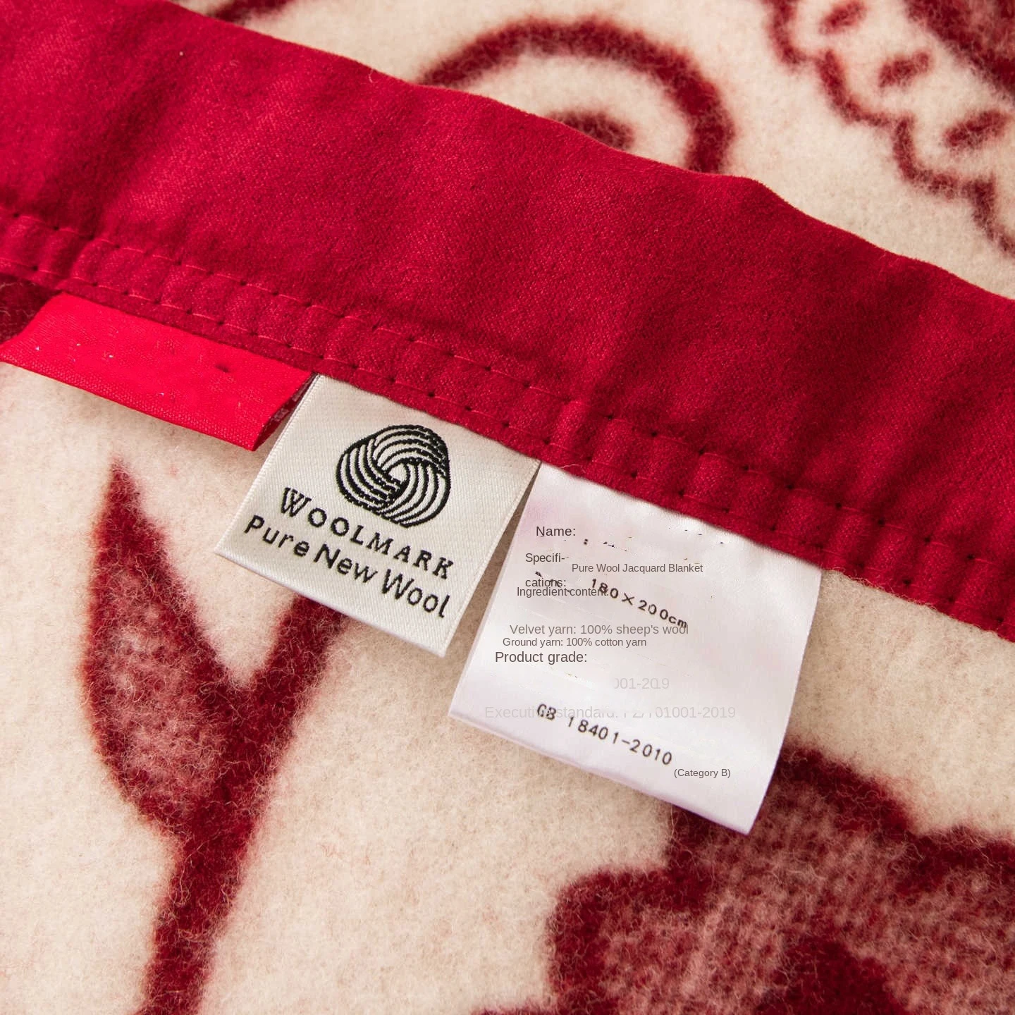 100% Wool Blanket 1.8*2m Winter Thicken Wool Blankets Double Large Size Warm Comforter Camping Dormitory Sofa Hotel Bedding