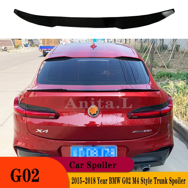 For BMW X4 Spoiler G02 M Performance M4 Style Spoiler of Car Styling ABS Material For X4 Spoiler Primer and Lacquer Trunk Wing