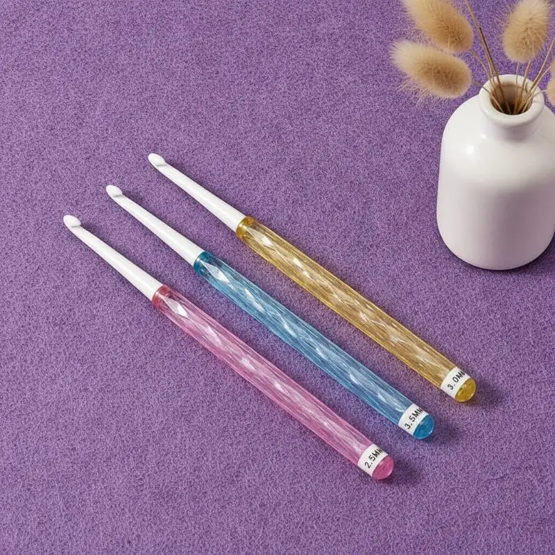 1/8-teiliges Farbiges Häkelnadel-Set, Ergonomische Häkelnadel für Anfänger, Strickwerkzeug zum Selbermachen von Pullovern – Detail 6