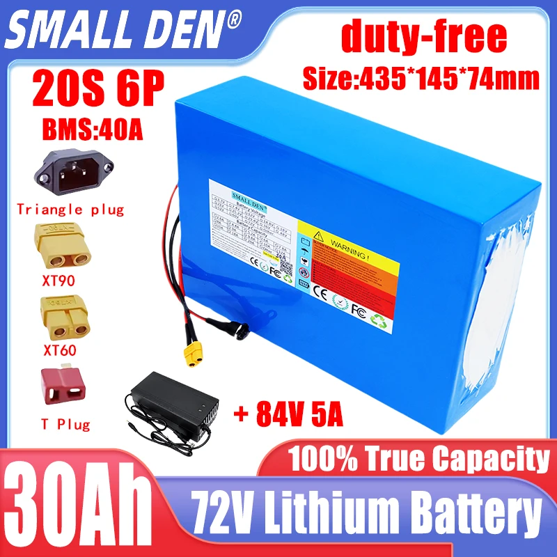 Brand new 72V 30Ah 21700 lithium battery pack with built-in BMS 0-3500W motor high-power rechargeable battery tax exempt