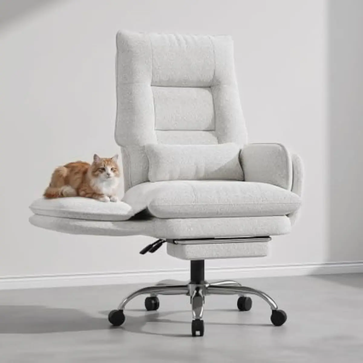 Criss Cross Ergonomic Desk Chair with Flip-Up Armrests for Pets and Cross-Legged Posture • 90°–135° Recline with 3 Lock Position