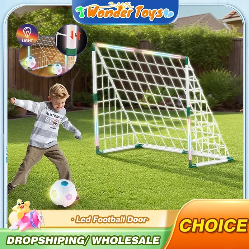 Led Football Door Games Children Soccer Sport Toys with Light Indoor Outdoor Garden Interactive Beach Toys for Boys Girls Kids