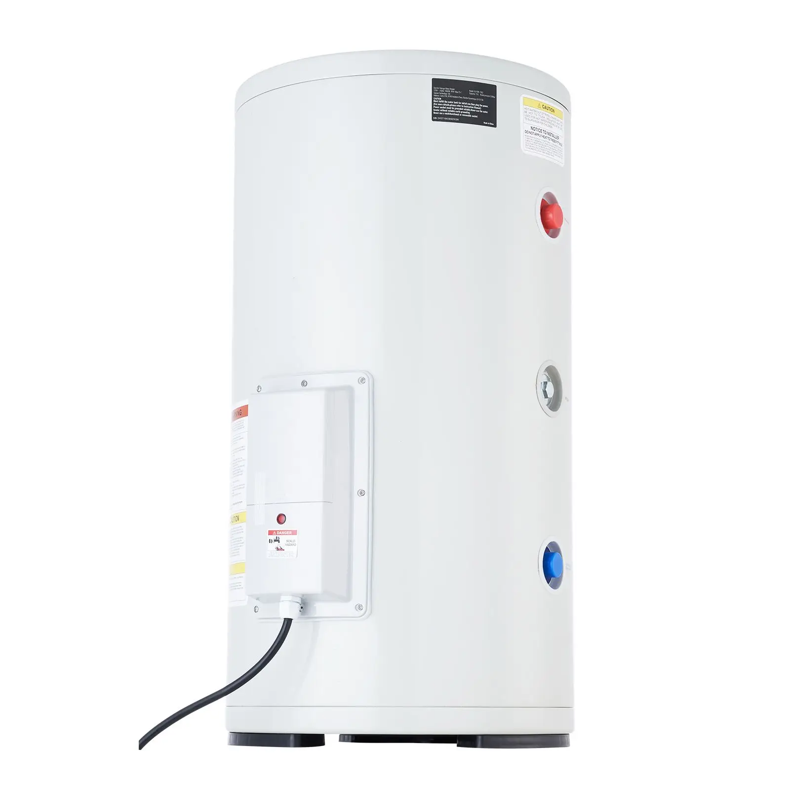 Electric Water Heater, 18 Gallon Tank Instant Hot, 1.6Kw Tankless w/ LED Display,Knob Control, IPX4 Waterproof Side Connection