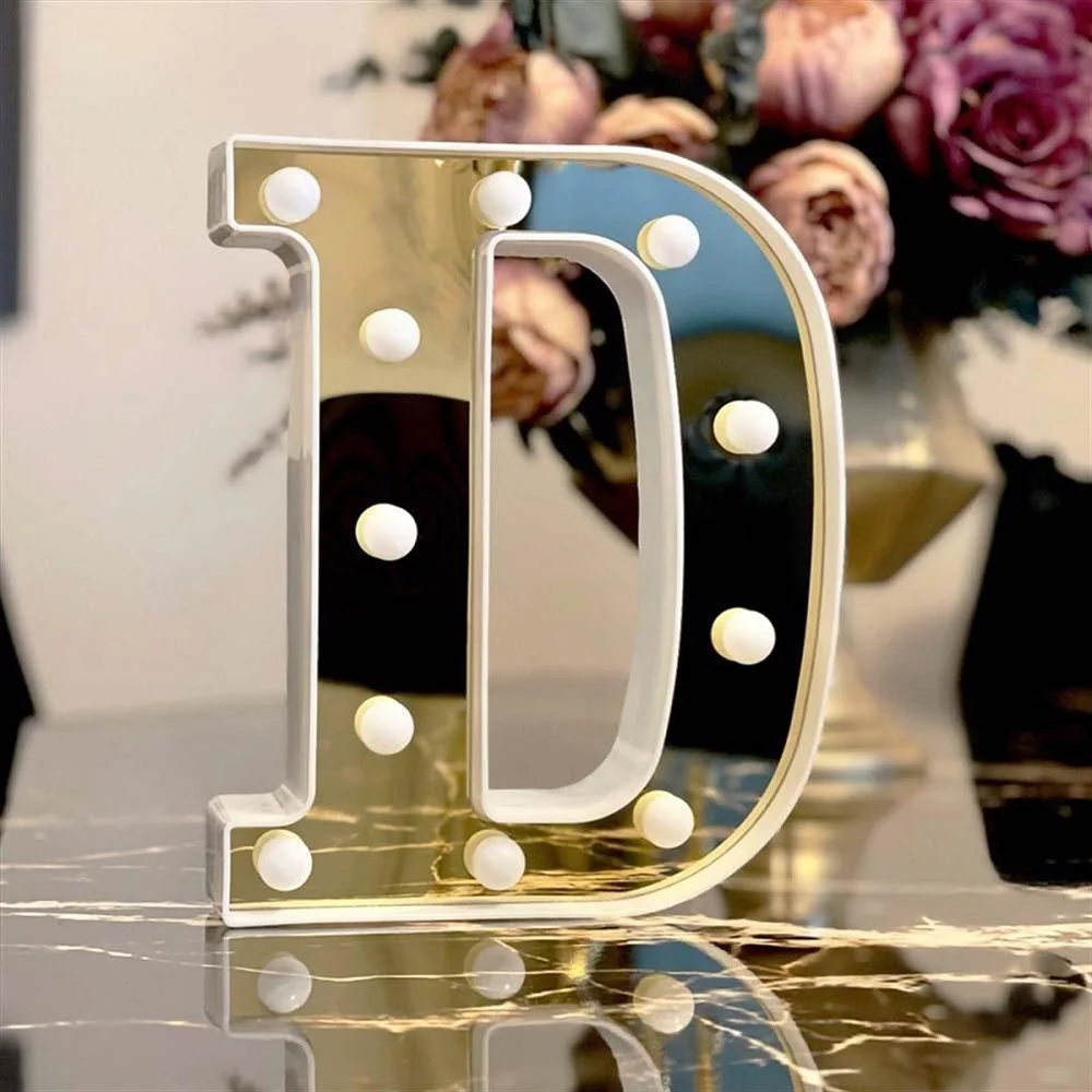 Decorative Led Illuminated 3d Letter D Big Size Organization Birthday, Marriage Proposal, Celebration