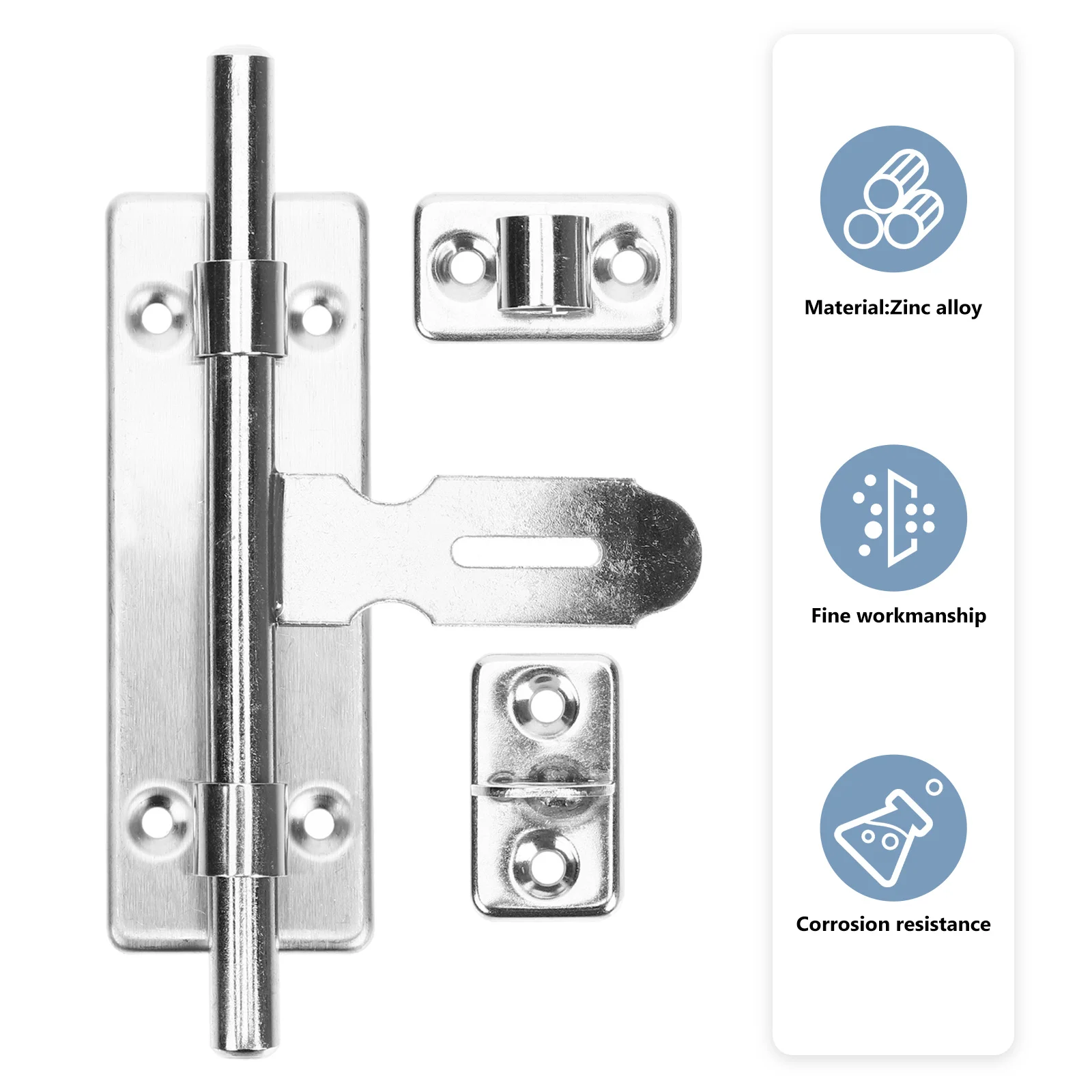 

2Pcs Heavy Duty Slide Bolt Latch Lock for Indoor Doors Rust Resistant Door Bolt Lock Smooth Finish Safety Latch for Shed Wood