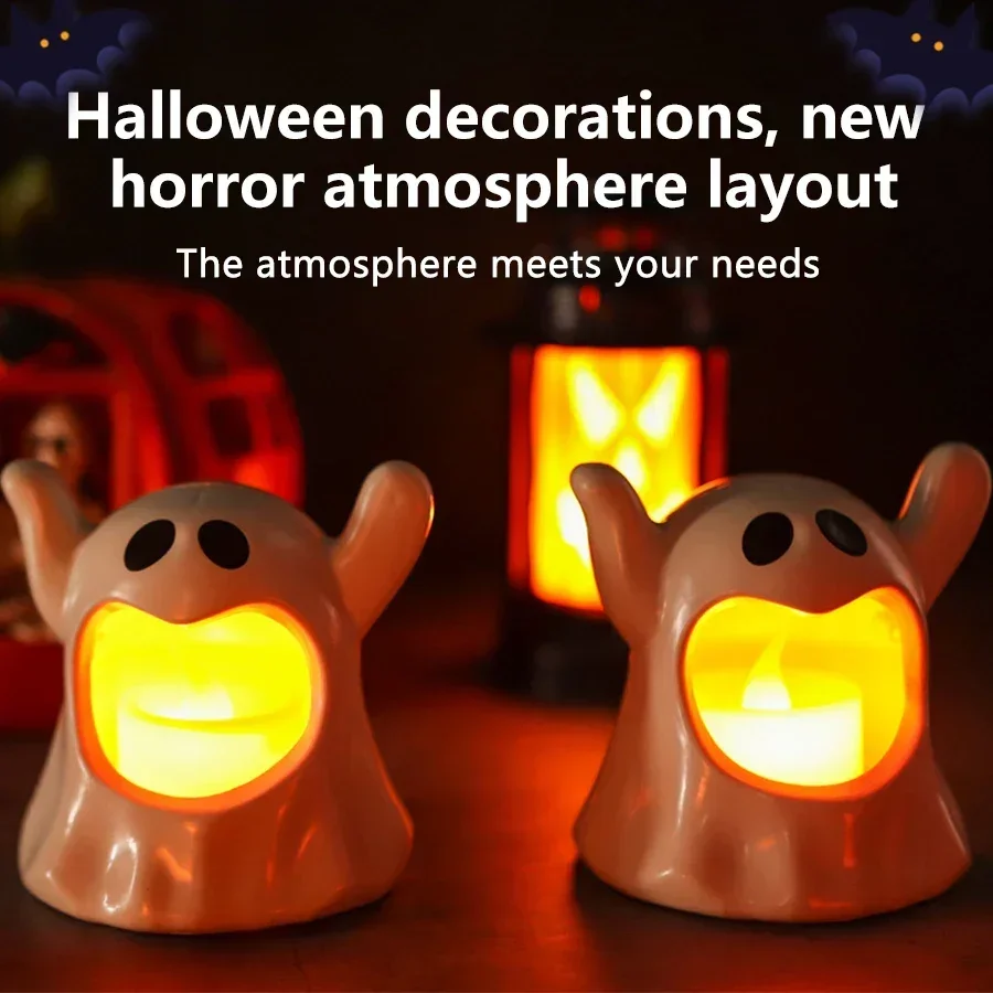 Halloween Dekoration Geist Kerze Licht Horror Requisiten Ornament flammen lose Kerzen Lampe kreative Halloween Party Dekoration Lampe