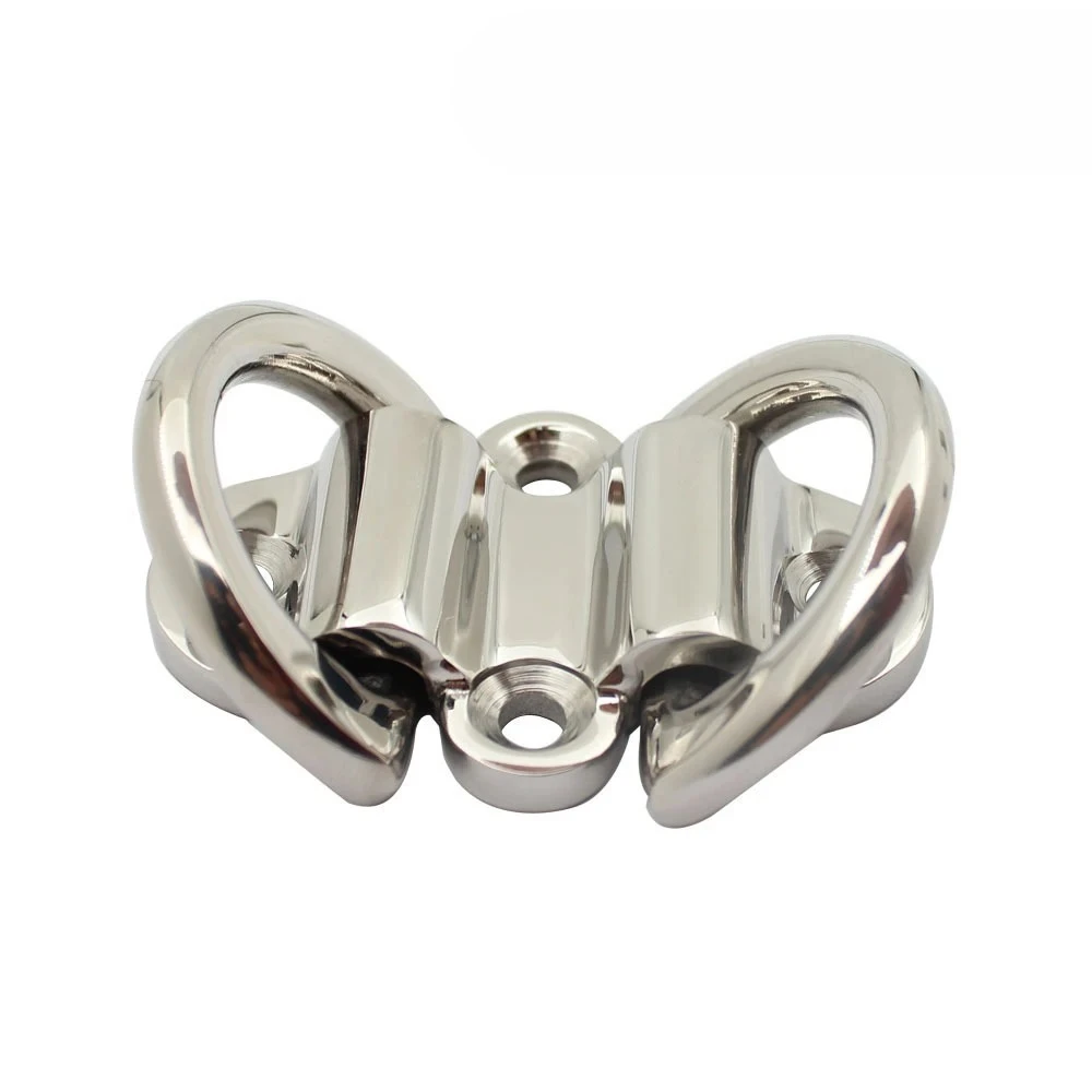 316 Stainless Steel 6mm Double D Ring Deck Folding Pad Eye Lashing Tie Down Cleat Yacht Motorboat Truck Polish Boat Marine