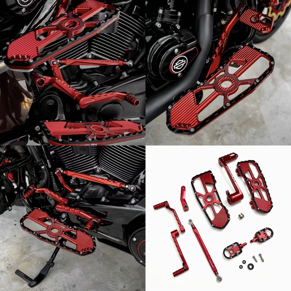 Motorrad-Fußrasten Schalt- und Bremshebel-Set für Harley Touring Electra Street FLHR FLTRX Fahrer- und Beifahrerfußrasten 2014-2026