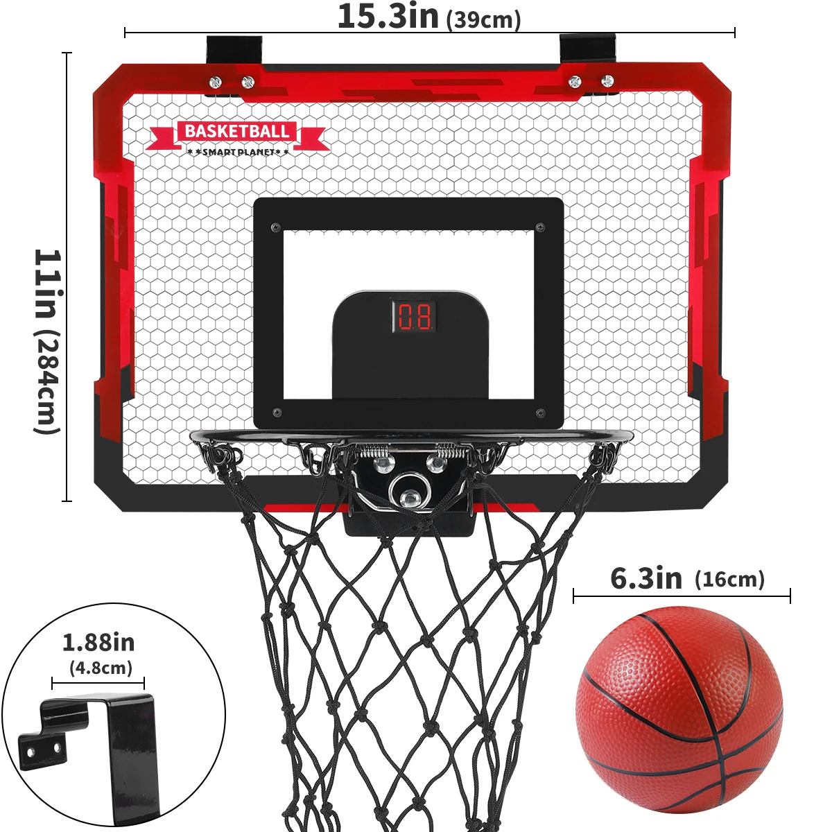 Indoor Kids Basketball Hoop, Dunkable Mini Basketball Hoop Over-the-Door, Halloween/Christmas/Thanksgiving gifts