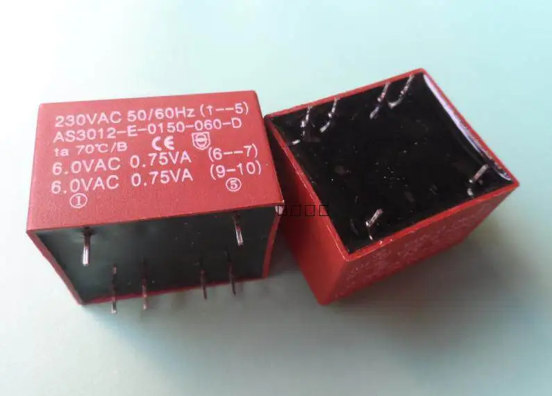 EI30/12.5 1.5VA 230V to dual 6V encapsulated transformer AS3012-E-0150-060-D