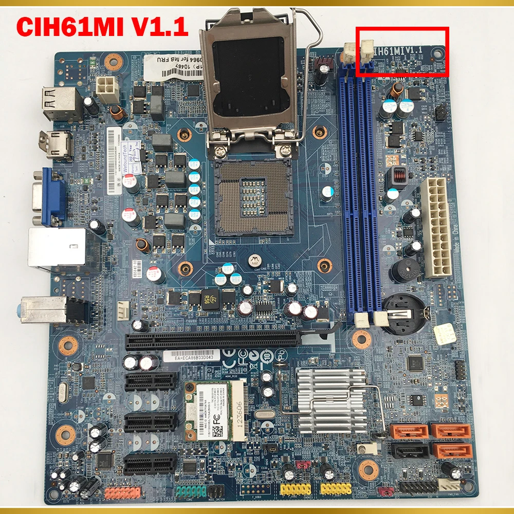 For Lenovo H430 H520S D230 ERAZER T410 PC Desktop Motherboard LGA 1155 H61 DDR3 CIH61MI V1.1