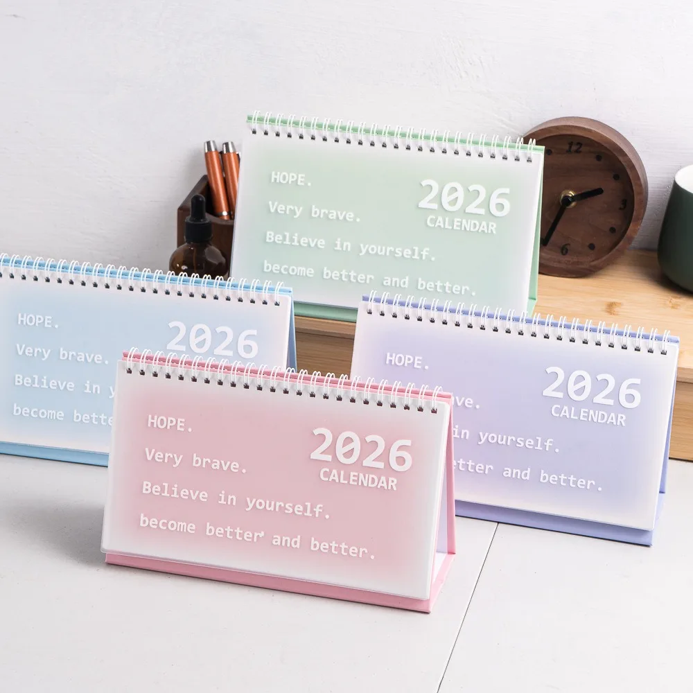 

2026 Simple Style English Mini Desk Calendar Desktop Display Portable Calendar Desktop Decoration Handmade Diary Table Calendar