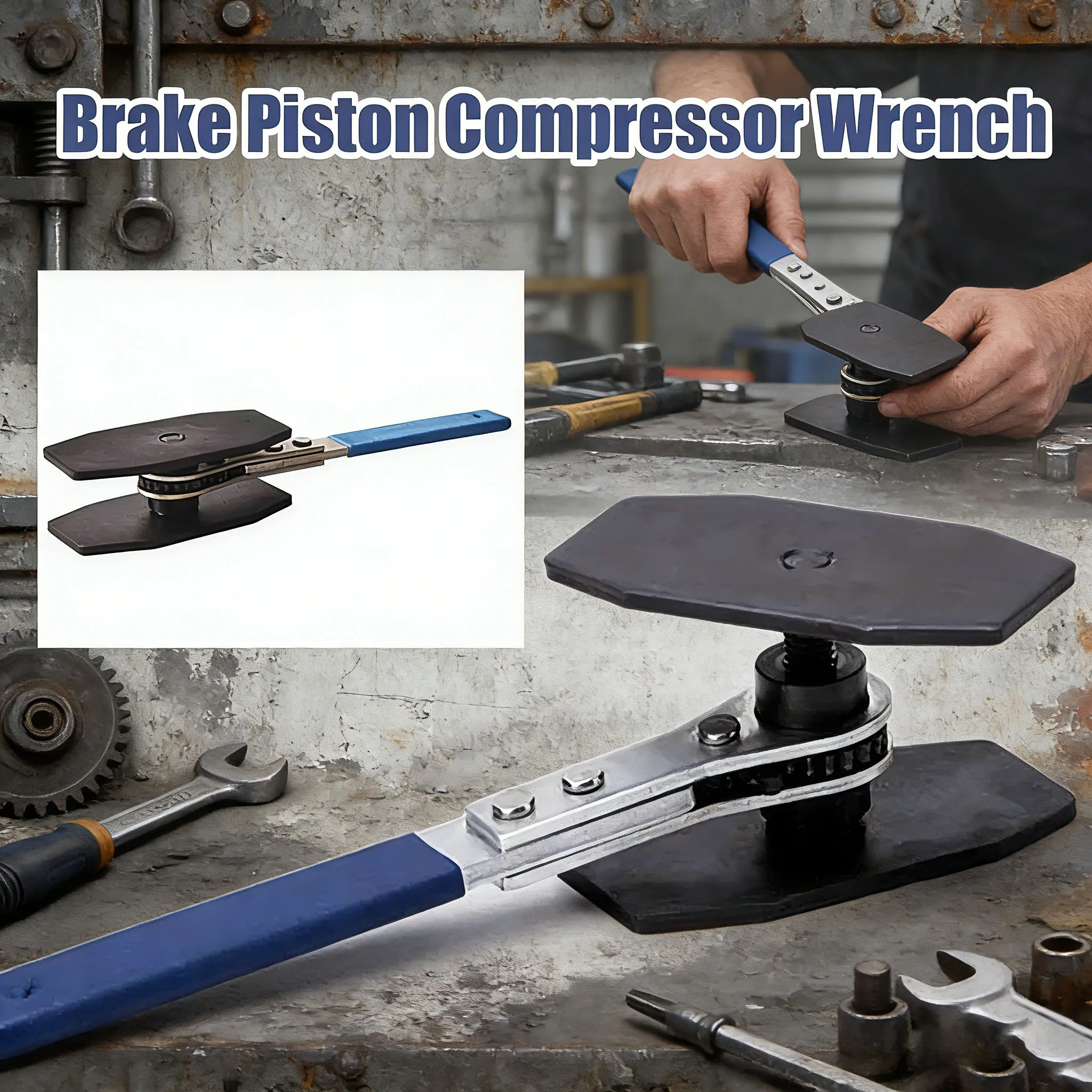 

Stainless Steel Ratchet Brake Piston Spreader Tool Twin Quad Separator Disc Brake Caliper Pad Repair Kit
