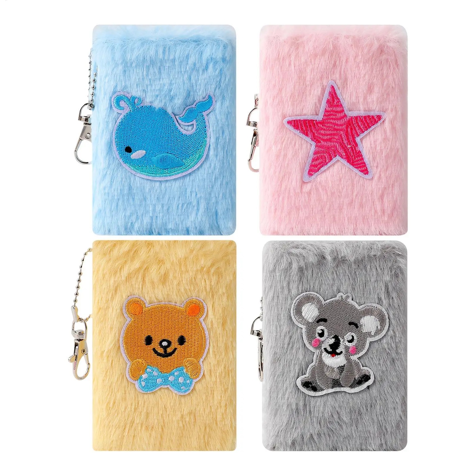Little Notebook Pocket Size with Keychain Smooth Writing Diary Pocket Size Notebook Small Notepad for Kids Women Work Study Home