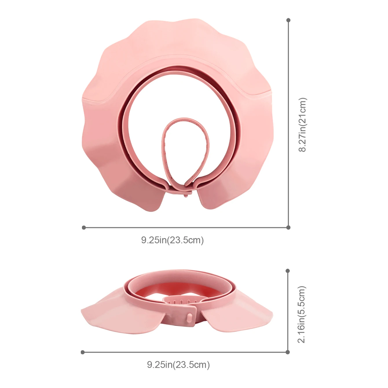 Baby Shower Cap, Soft Silicone Adjustable Hair Washing Shield Visor Hat, Water‑Proof Ear Protection Bath Cap for Toddler Kids