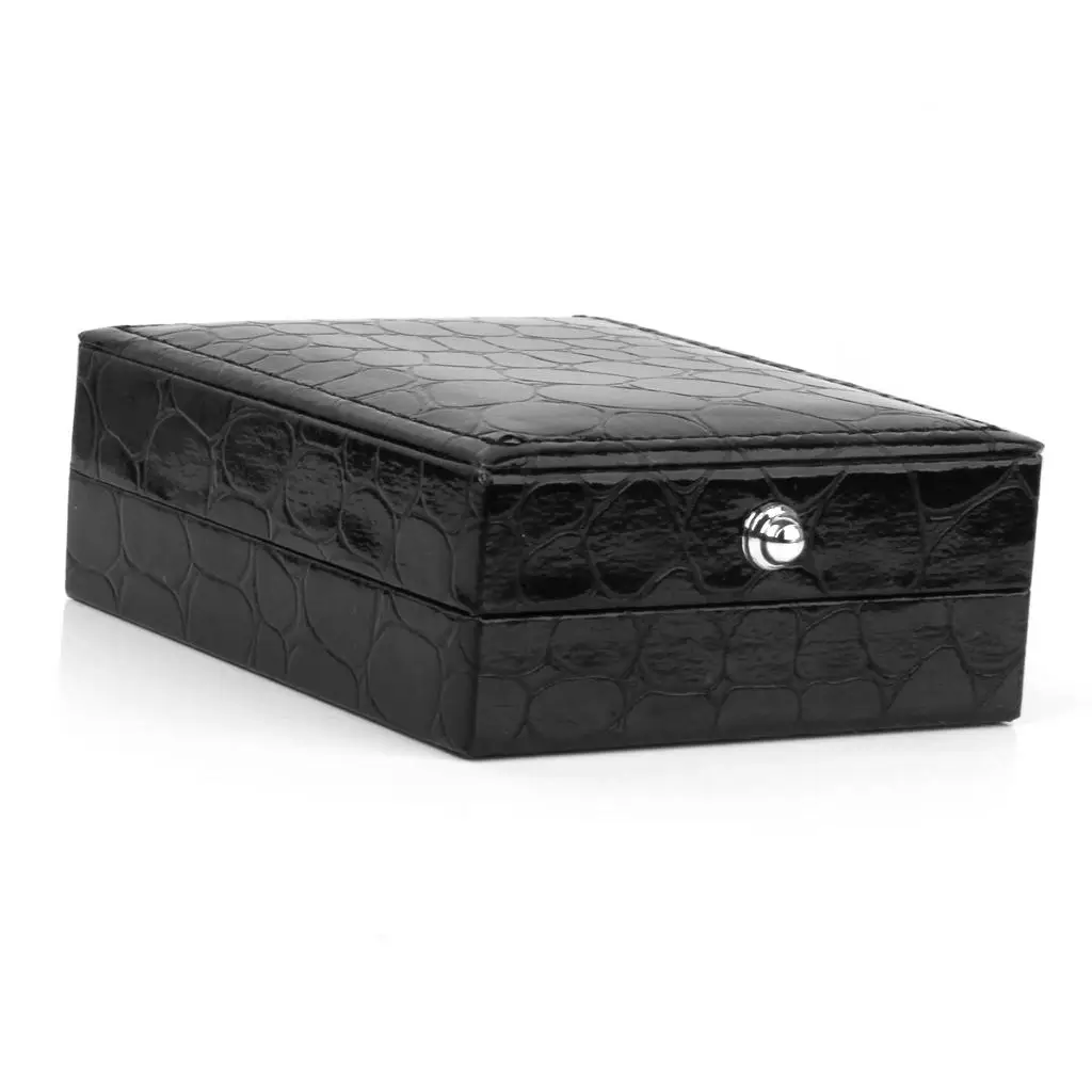 

Черные кожаные запонки витрина подарочная коробка органайзер для ювелирных изделий держатель