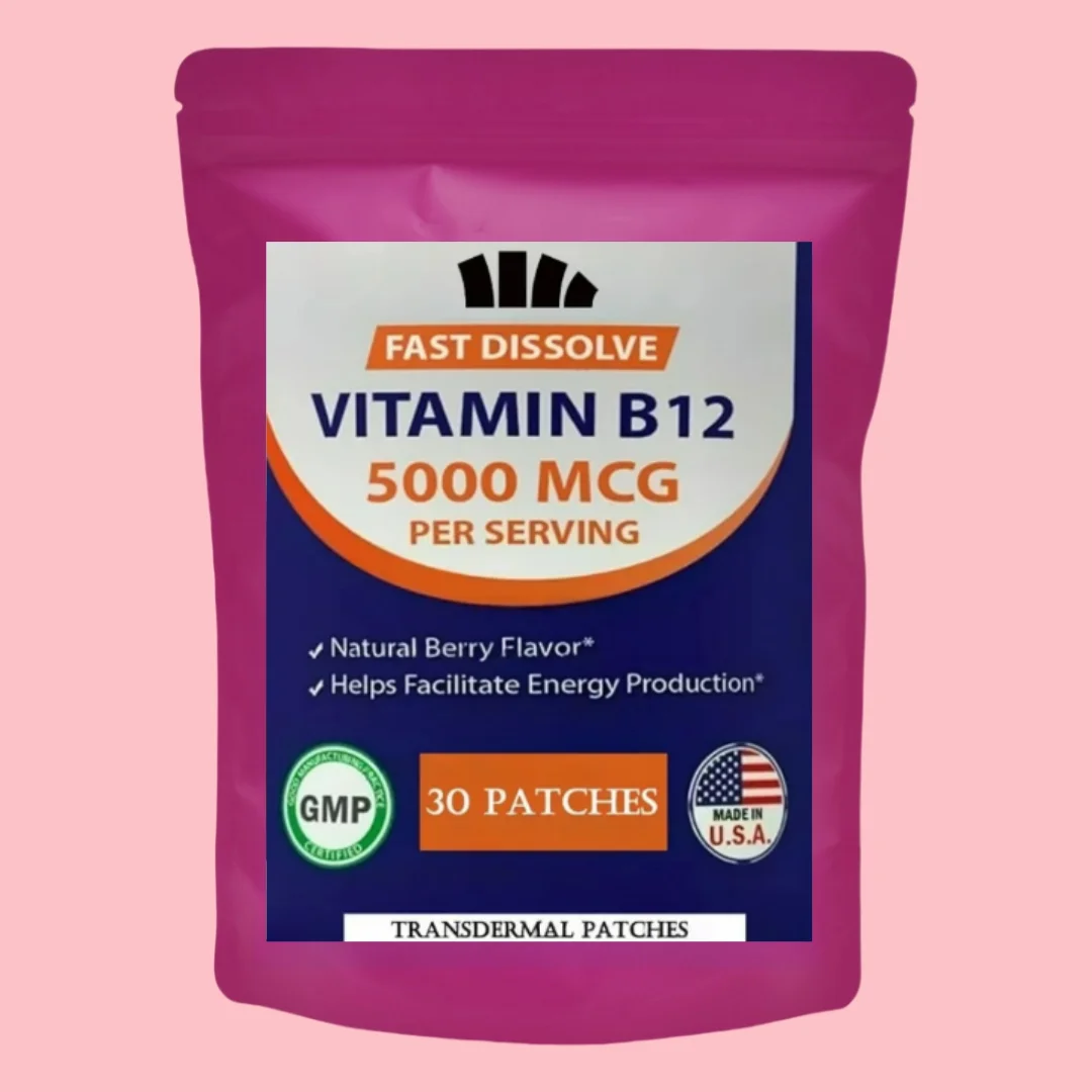 

30 пластырей, транспарительные пластыри с витамином B12, — поддерживает энергопроизводство, функцию мозга и метаболизм.