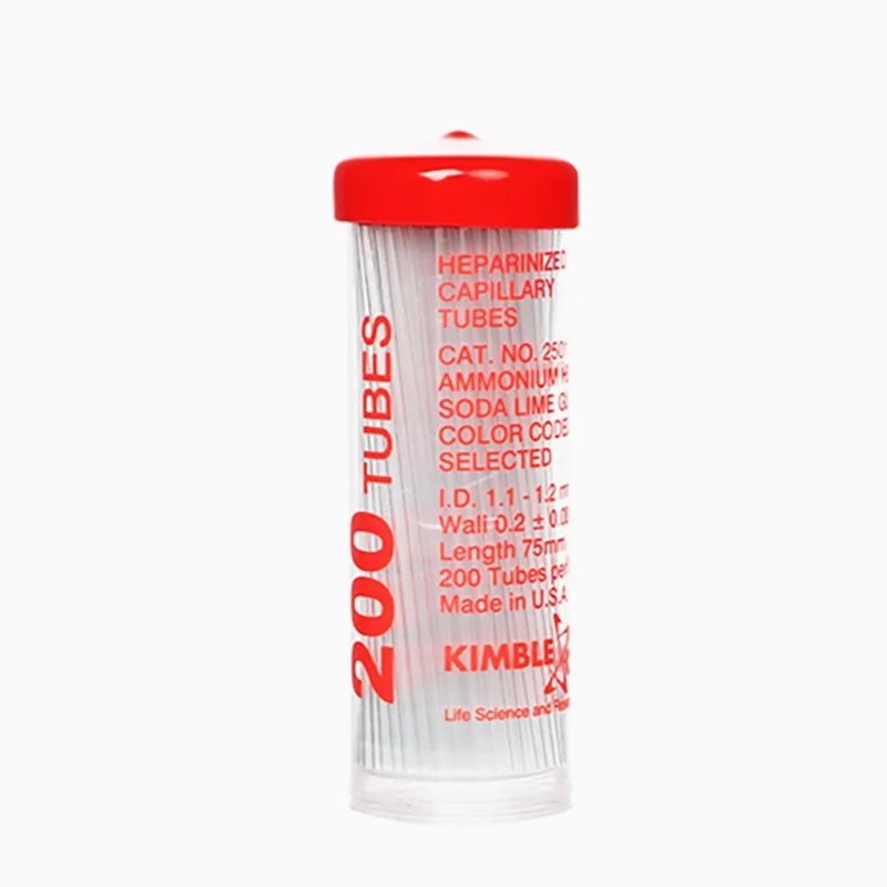 200 pieces/tube glass red capillary sampling tube disposable glass micro blood collection pipette containing anticoagulant