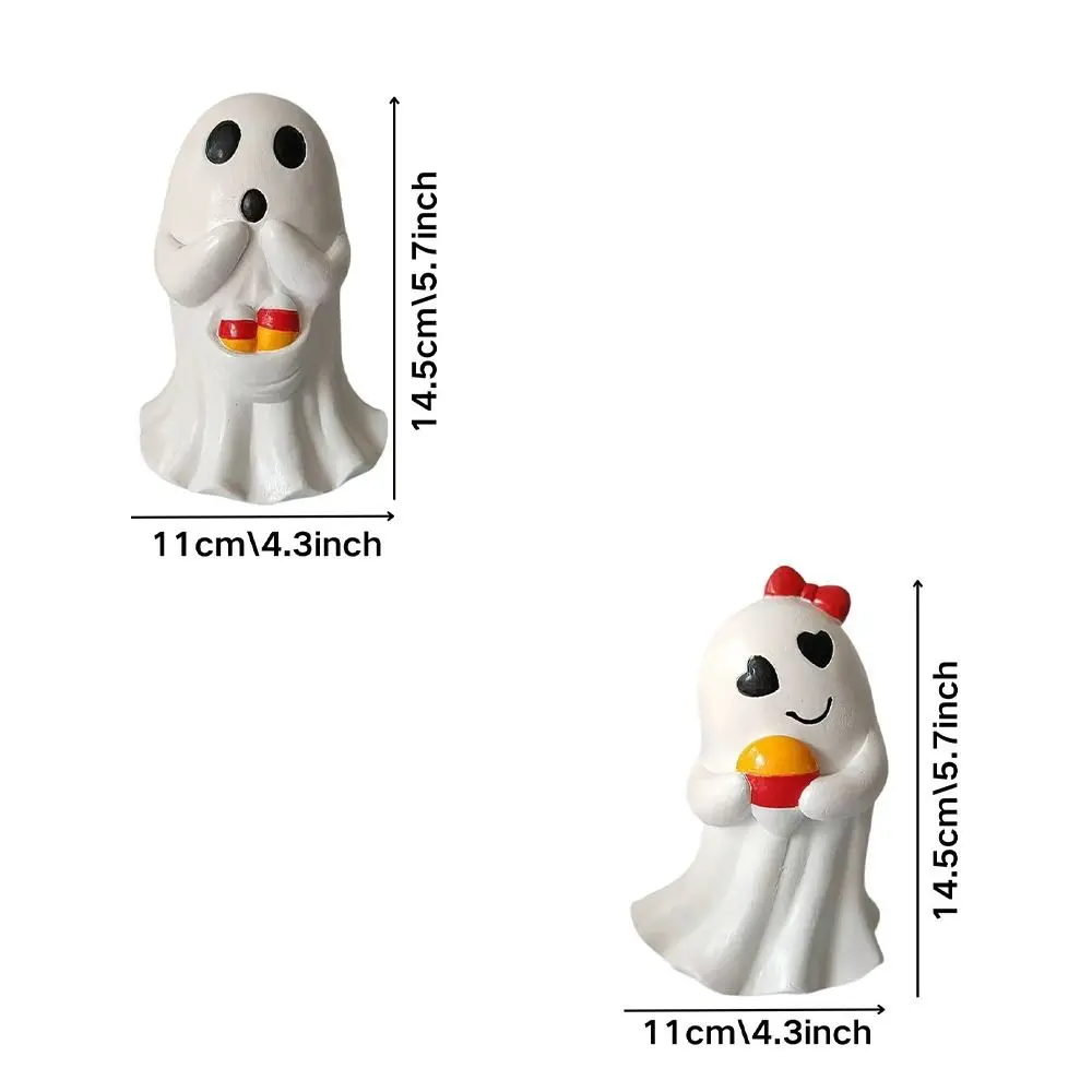 Atmosphere Decoration Resin Halloween Ghost Figurine Cartoon Cute Ghost Art Sculpture Waterproof Ghost Statue Ornament Home