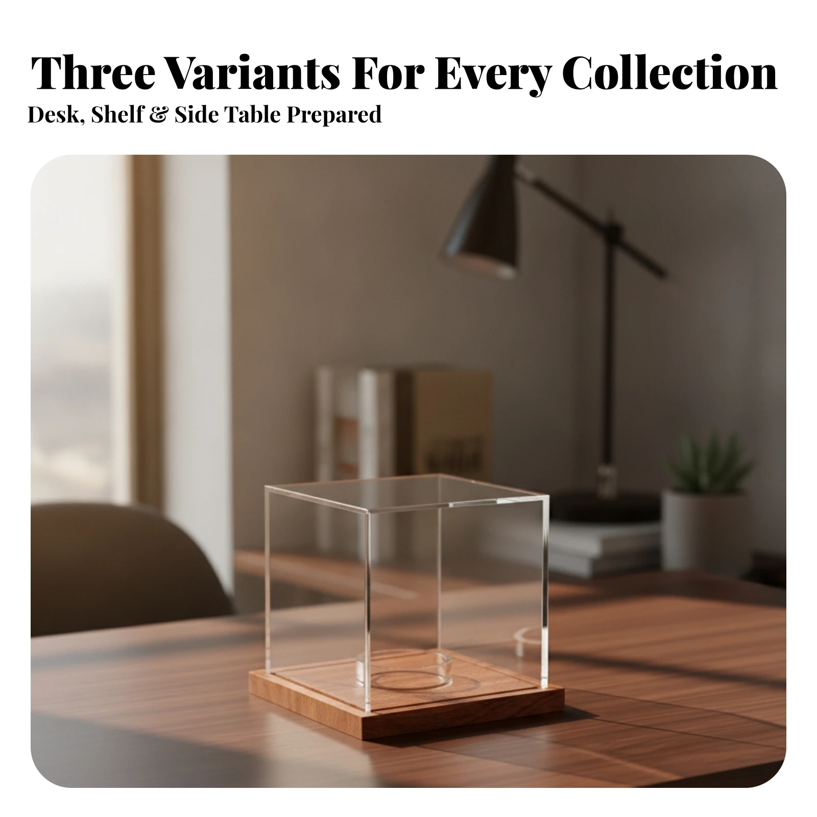 Display Case Acrylic - Ahşap Tabanlı Akrilik Vitrin, Koleksiyoncular İçin