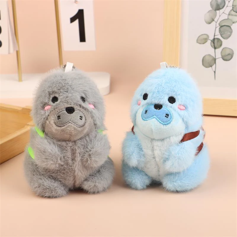 Cartoon Cute Sea Otter Plush Dolls Stuffed Toys Lovely Keychain Pendant Backpack Decoration Bag Hanging Ornaments Children Gifts