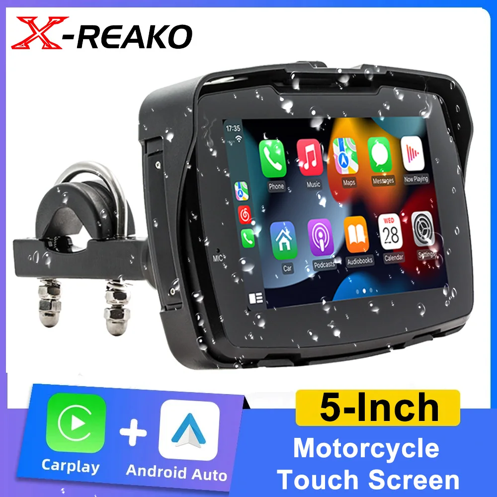 

5 Inch Wireless CarPlay Car multimedia Video Player Motorcycle Portable MP5 IP65 Waterproof Dual Bluetooth Driving Recorder