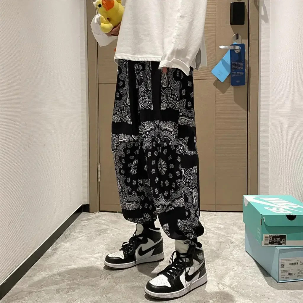 

Oversized Pants Men Paisley Trousers Fashion Hip Hop Jogging Pants Male Loose Casual Sweatpants New Streetwear Trousers F11