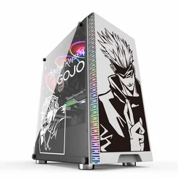 Satoru Gojo Anime Stickers for Atx PC Case,Cartoon Graffiti Decor Decals for Computer Chassis Skin,Hollow Out Sticker