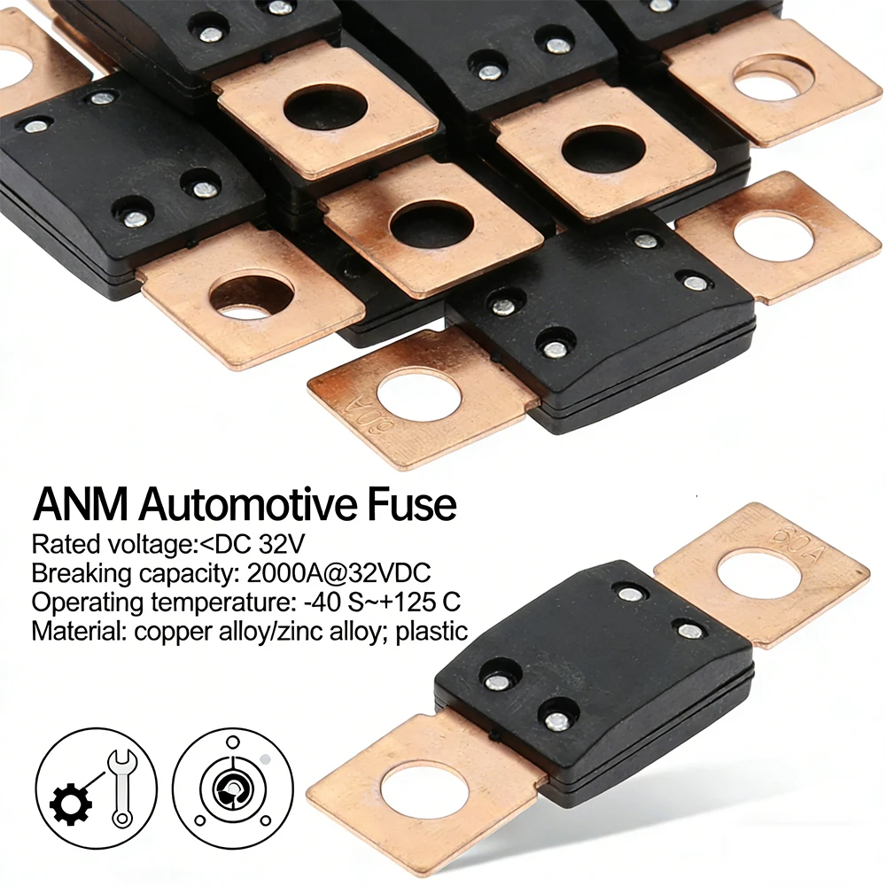 20PCS ANM Bolt-on Blade Fuses 0298 Fast Blow 40A-500A Optional for Car Battery Audio