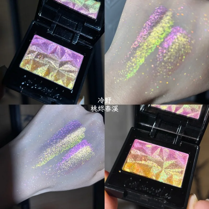 Coldnwild Chameleon Gradient Eyeshadow Highlighter Palette Waterproof Long-Lasting,Easy To Blend,Duochrome Shimmer Eye Makeup