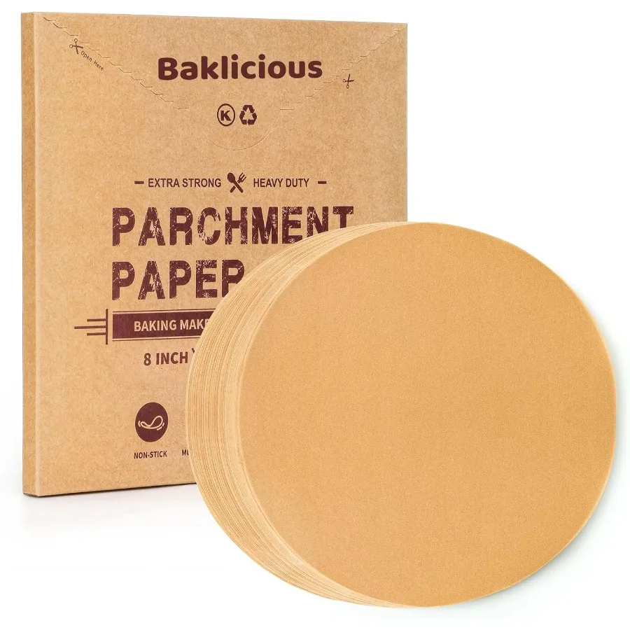 

250Pcs 8 Inch Parchment Paper Rounds. Non Stick Round Parchment Paper Baking Parchment Circles for Cake Baking Patty Separating