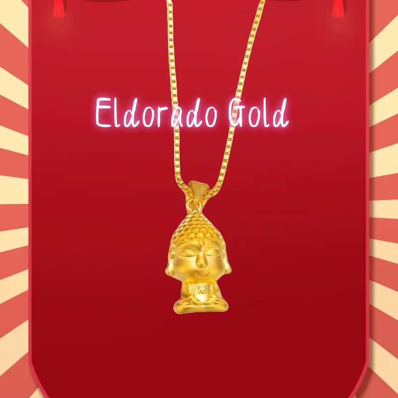 

2025 2025 9999 Real Gold 24K 3d Hard Gold Ping An Small Gold Buddha Women's Necklace Jewelry