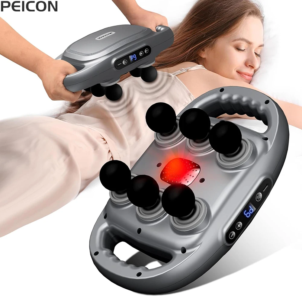 Fascia Massage Gun High Frequency Muscle Massager Gun Body Back Waist Shoulder Massage Machine 16 Heads Professional Fascia Gun