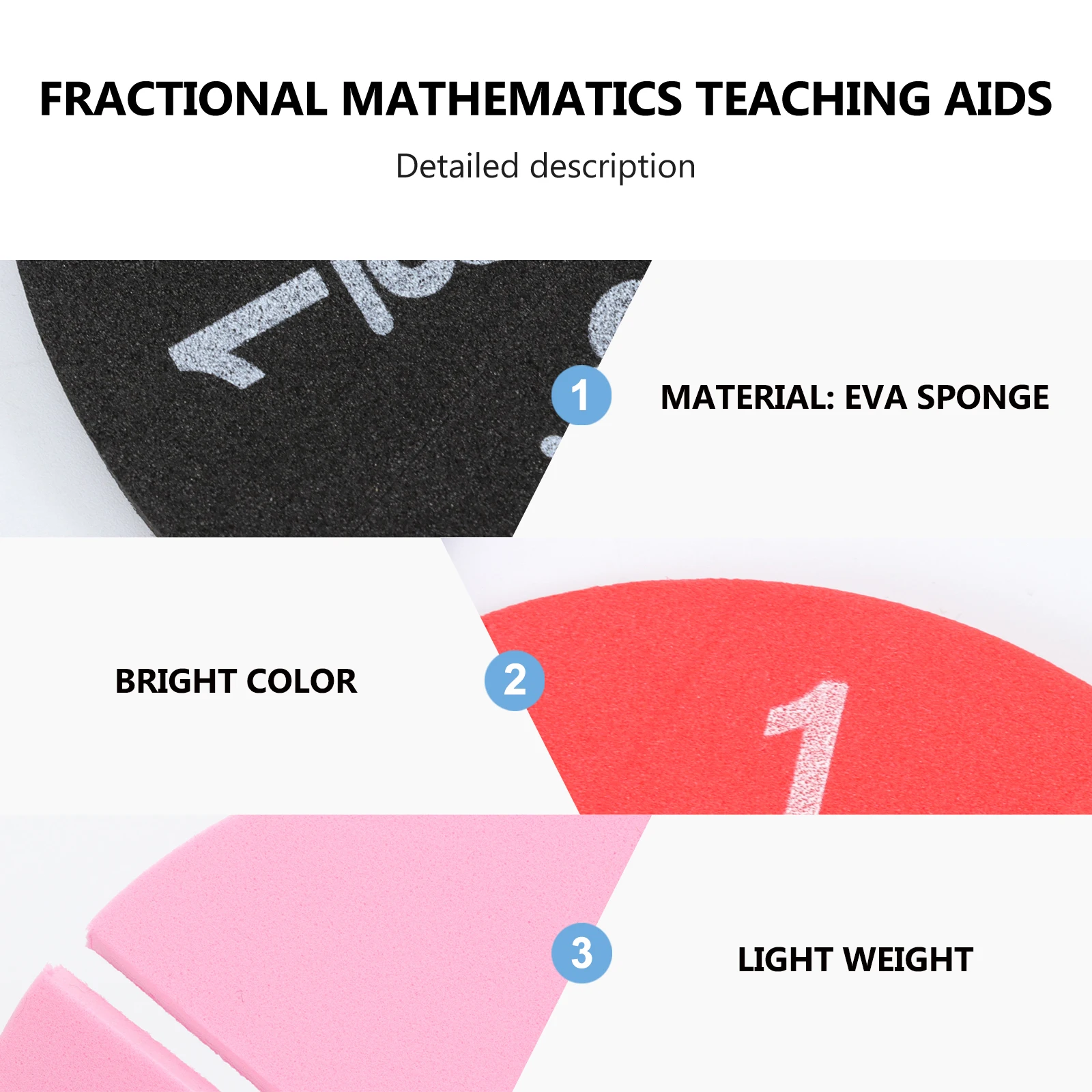 

18pcs 2 Sets Props Teaching Aids Fraction Circles Educational Resources Classroom Kit Learning Supplies Study Accessories Round