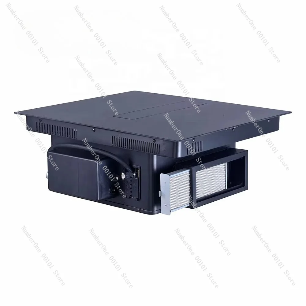Stainless steel induction cooker with built-in range hood and exhaust device, suitable for home and hotel use