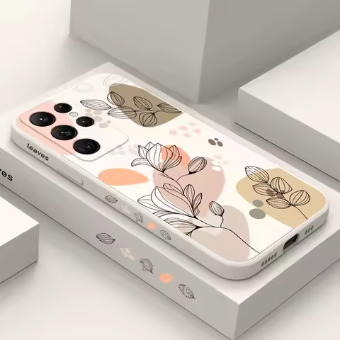 Abstract Plants Phone Case For Samsung Galaxy S25 S24 S23 S22 S21 S20 Ultra Plus FE S10 S9 S10E Note 20 ultra 10 9 Plus Cover