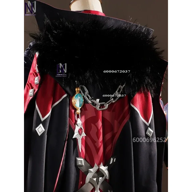 

DY20Genshin Impact Wriothesley Косплей Костюм - Мужской наряд Fontaine с металлическими аксессуарами: Карнавальная ролевая игра на Хэллоуин25