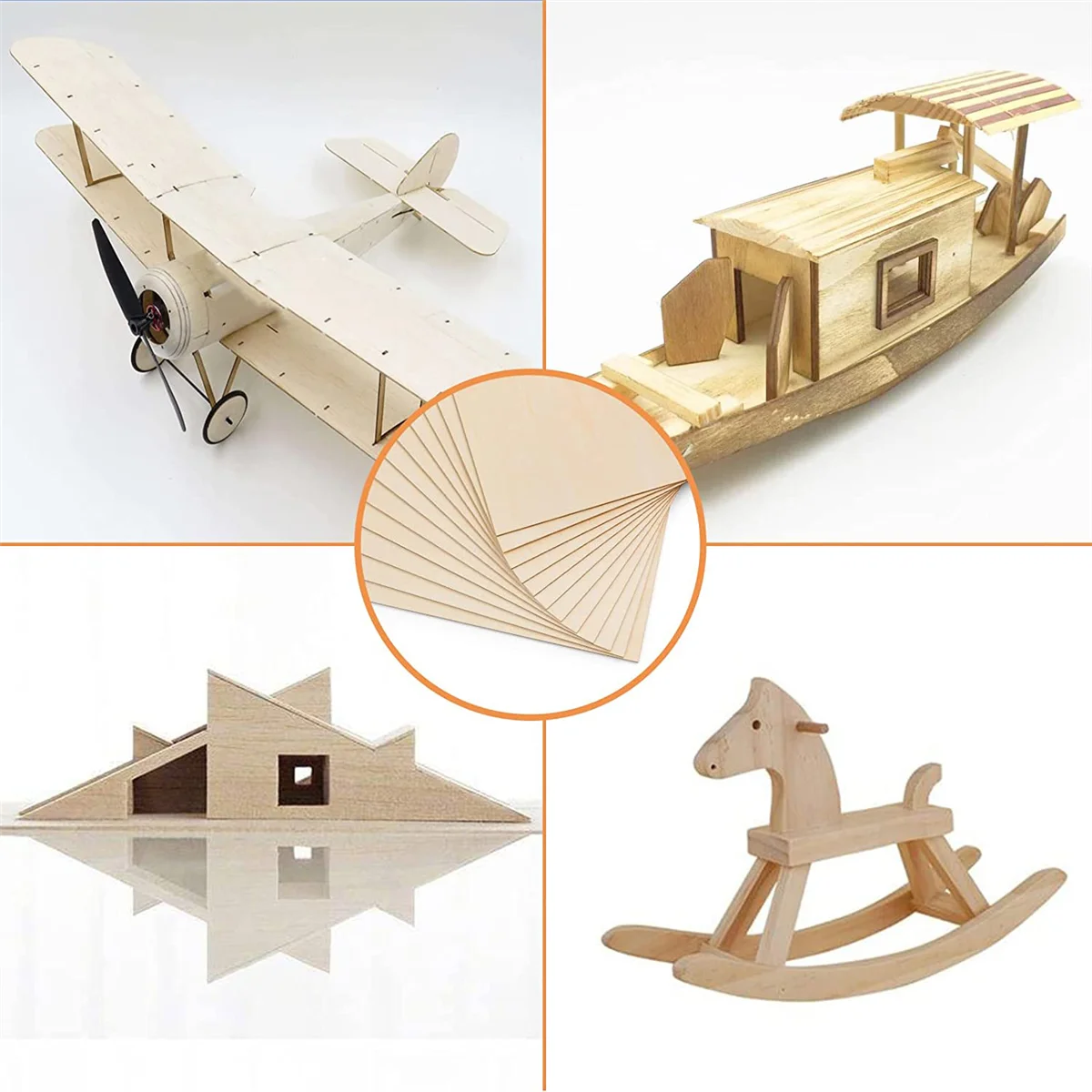 50 Verpakkingen 4X4 Inch Onafgewerkte Balsawood-Platen, 1/16 Inch Dunne Houten Platen Ambachtelijke Houten Plaat Multiplex Voor Ambachten