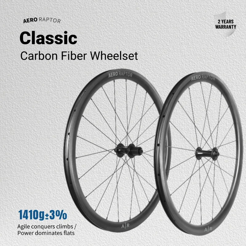 

Aeroraptor Classic Carbon Wheelset Rim Brake Tubeless Ready 700C Bike Wheels Htg Rim Brake 3 Pawl Hub 50X28mm Rim Pillar 1423