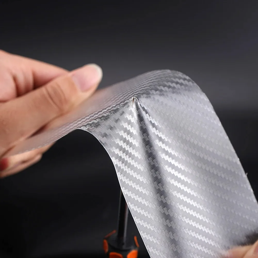 3D Carbon Fiber Sticker Paste Car Threshold Protective Film Anti Scratch Matte Transparent Nano Sticker for Car Body Accessories