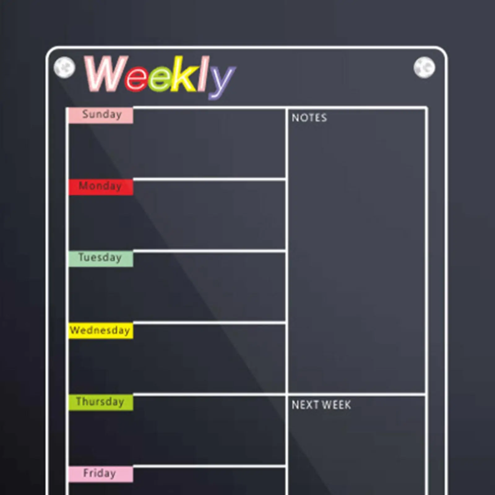 Calendario magnético transparente, tabla de planificación semanal para cocina, Oficina familiar