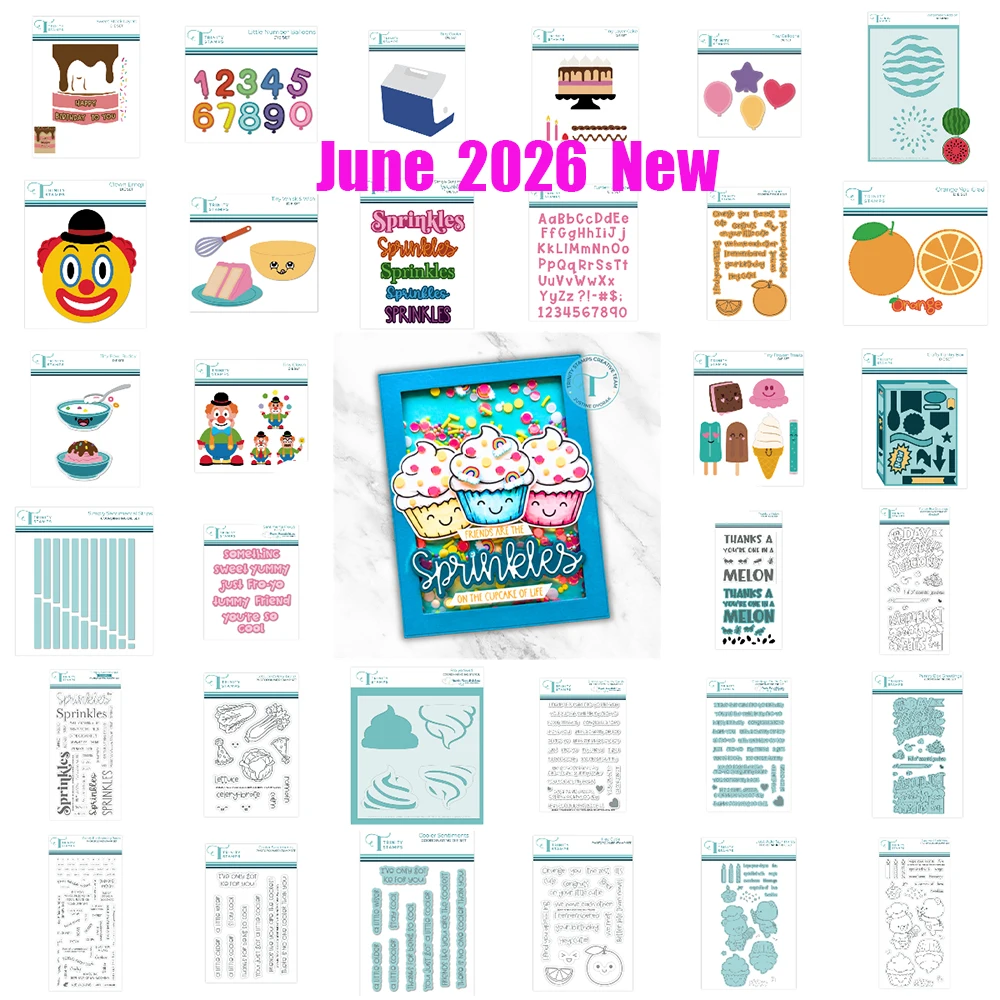 Novo Lançamento Junho 2026: Matrizes de Corte de Metal Trinity Stamps Tiny Wisk & Wish Buddy Pantry Box Greetings para Scrapbook e Calendário Artesanal DIY