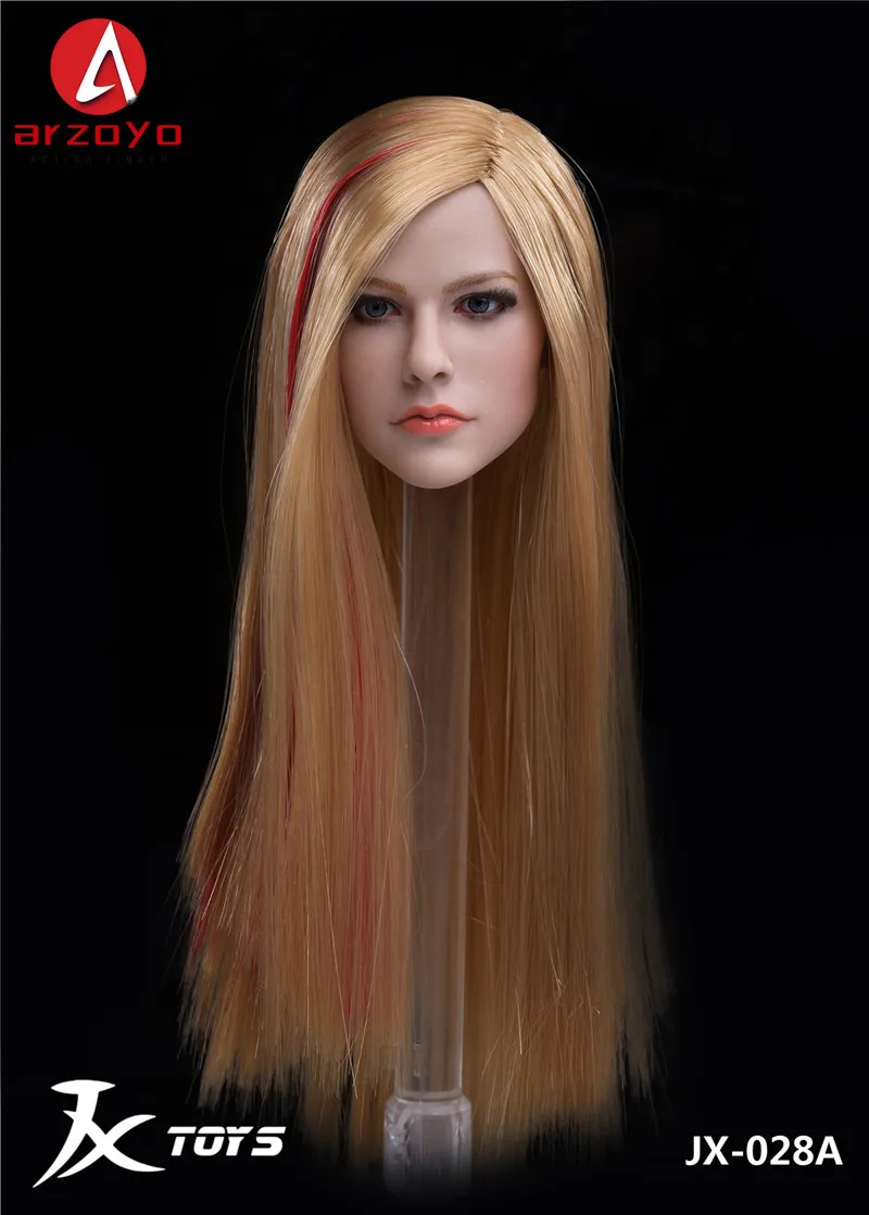 JX-028 1/6 Scale Avril Head Sculpt Carving Model Fit 12'' Female Soldier Action Figure Body Dolls